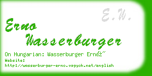 erno wasserburger business card